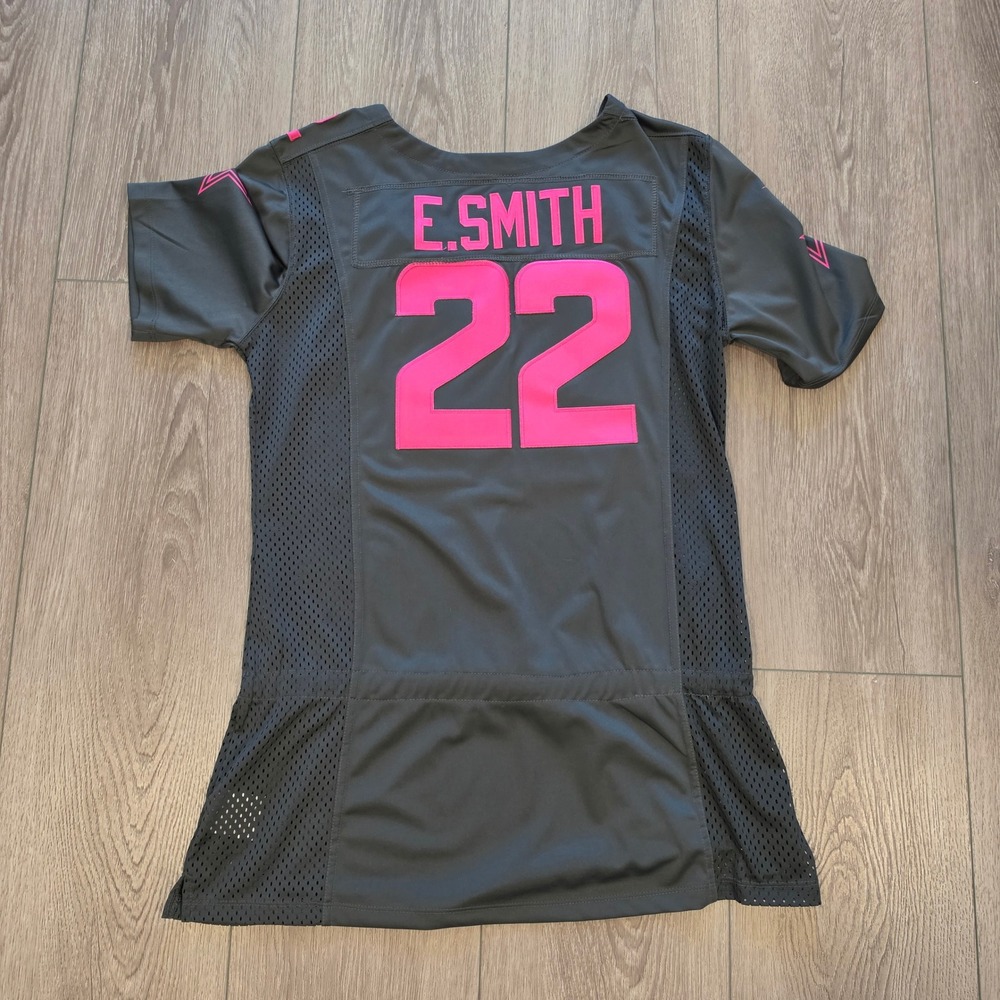 Nike Dallas Cowboys Emmitt Smith 22 Jersey Womens Large Pink NFL Breast Cancer - Picture 7 of 8